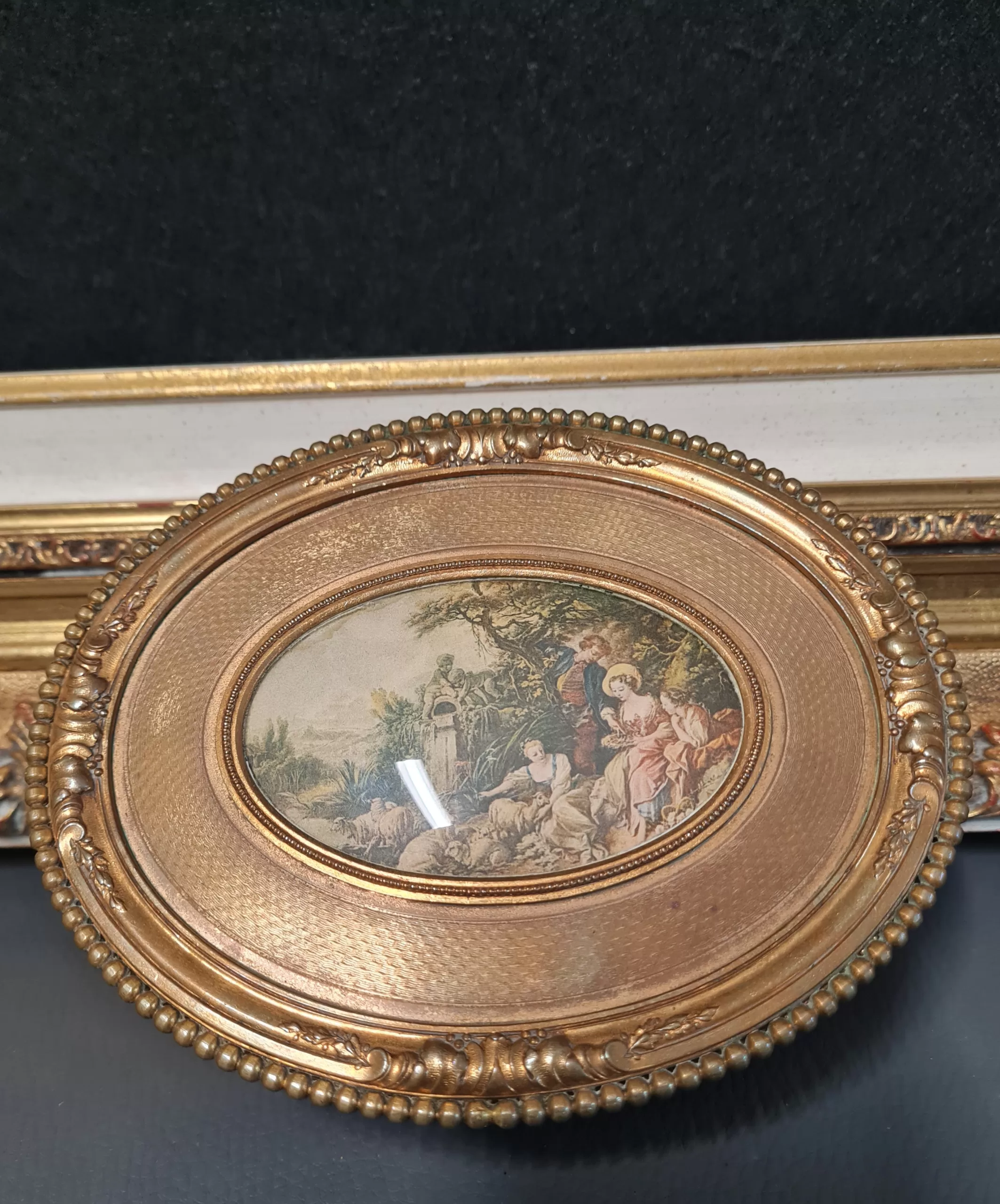 Boîte à Bijoux Ancienne Style Louis XV - Sur Pieds, Capitonnée - Numéro 226